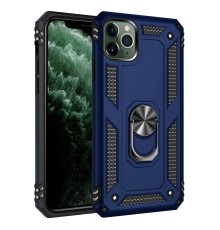 iPhone 11 Pro Kılıf Sofya Yüzüklü Silikon Kapak - Lacivert