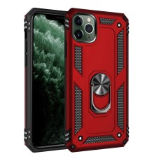 iPhone 11 Pro Kılıf Sofya Yüzüklü Silikon Kapak - Kırmızı