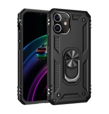 iPhone 12 Mini Kılıf Sofya Yüzüklü Silikon Kapak - Siyah