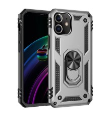 iPhone 12 Mini Kılıf Sofya Yüzüklü Silikon Kapak - Gümüş