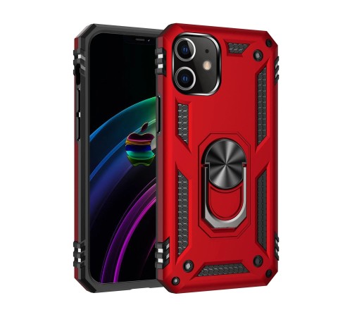 iPhone 12 Mini Kılıf Sofya Yüzüklü Silikon Kapak - Kırmızı iPhone 12 Mini Kılıf Sofya Yüzüklü Silikon Kapak - Kırmızı