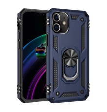 iPhone 12 Mini Kılıf Sofya Yüzüklü Silikon Kapak - Lacivert