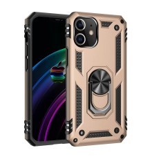 iPhone 12 Kılıf Sofya Yüzüklü Silikon Kapak - Gold