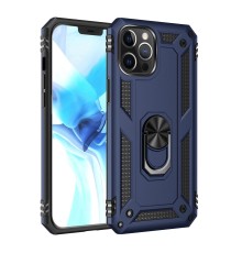 iPhone 12 Pro Max Kılıf Sofya Yüzüklü Silikon Kapak - Lacivert