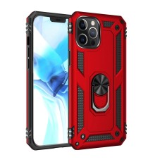 iPhone 12 Pro Max Kılıf Sofya Yüzüklü Silikon Kapak - Kırmızı