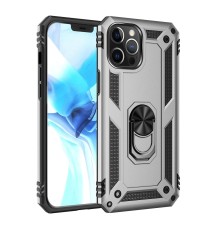 iPhone 12 Pro Max Kılıf Sofya Yüzüklü Silikon Kapak - Gümüş