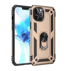 iPhone 12 Pro Max Kılıf Sofya Yüzüklü Silikon Kapak - Gold