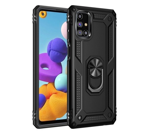 Samsung Galaxy M31S Kılıf Sofya Yüzüklü Silikon Kapak - Siyah Samsung Galaxy M31S Kılıf Sofya Yüzüklü Silikon Kapak - Siyah