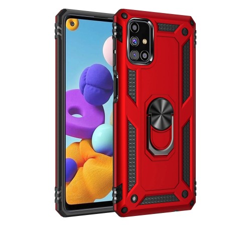Samsung Galaxy M31S Kılıf Sofya Yüzüklü Silikon Kapak - Kırmızı Samsung Galaxy M31S Kılıf Sofya Yüzüklü Silikon Kapak - Kırmızı