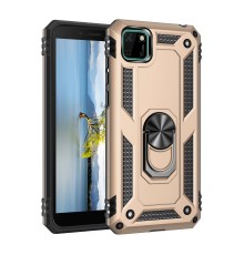Huawei Y5P Kılıf Sofya Yüzüklü Silikon Kapak - Gold