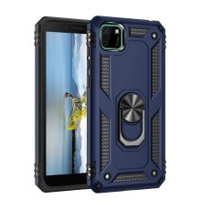 Huawei Y5P Kılıf Sofya Yüzüklü Silikon Kapak - Lacivert