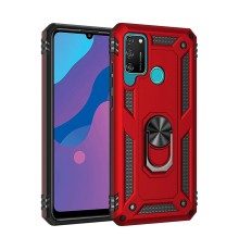 Huawei Y6P Kılıf Sofya Yüzüklü Silikon Kapak - Kırmızı