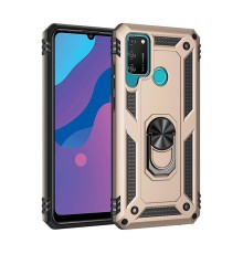 Huawei Y6P Kılıf Sofya Yüzüklü Silikon Kapak - Gold