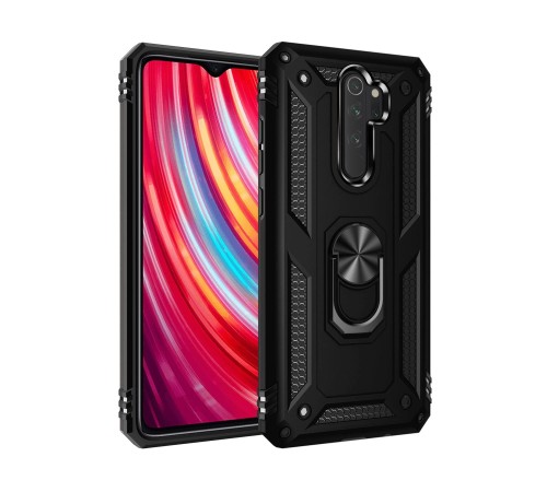 Xiaomi Redmi Note 8 Pro Kılıf Sofya Yüzüklü Silikon Kapak - Siyah