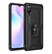 Xiaomi Redmi 9A Kılıf Sofya Yüzüklü Silikon Kapak - Siyah