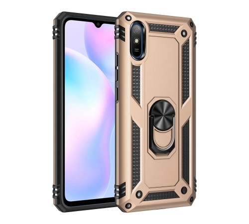Xiaomi Redmi 9A Kılıf Sofya Yüzüklü Silikon Kapak - Gold Xiaomi Redmi 9A Kılıf Sofya Yüzüklü Silikon Kapak - Gold