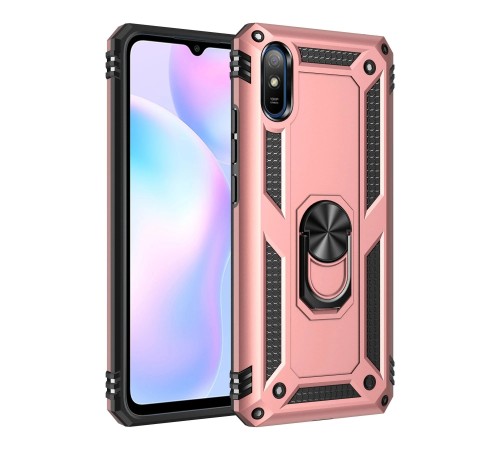 Xiaomi Redmi 9A Kılıf Sofya Yüzüklü Silikon Kapak - Rose Xiaomi Redmi 9A Kılıf Sofya Yüzüklü Silikon Kapak - Rose