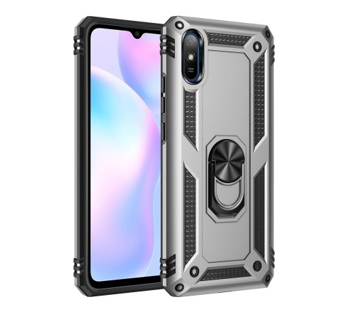 Xiaomi Redmi 9A Kılıf Sofya Yüzüklü Silikon Kapak - Gümüş Xiaomi Redmi 9A Kılıf Sofya Yüzüklü Silikon Kapak - Gümüş