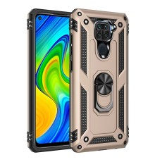Xiaomi Redmi Note 9 Kılıf Sofya Yüzüklü Silikon Kapak - Gold