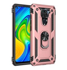 Xiaomi Redmi Note 9 Kılıf Sofya Yüzüklü Silikon Kapak - Rose