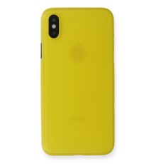 iPhone X Kılıf PP Ultra İnce Kapak - Sarı