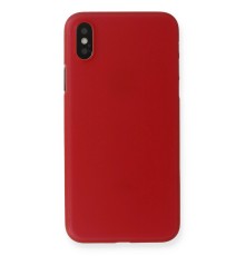 iPhone X Kılıf PP Ultra İnce Kapak - Kırmızı