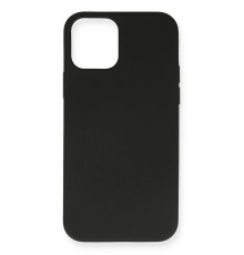iPhone 12 Kılıf Nano içi Kadife Silikon- Siyah