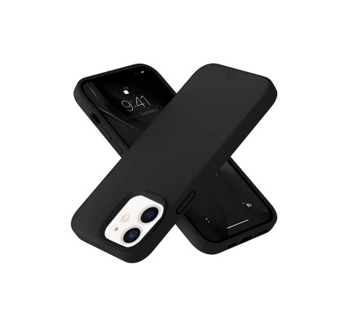 iPhone 12 Kılıf Nano içi Kadife Silikon- Siyah