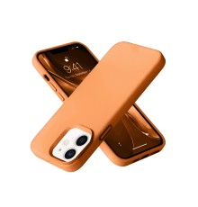 iPhone 12 Kılıf Nano içi Kadife Silikon - Turuncu