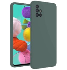 Samsung Galaxy A31 Kılıf Nano içi Kadife Silikon - Koyu Yeşil
