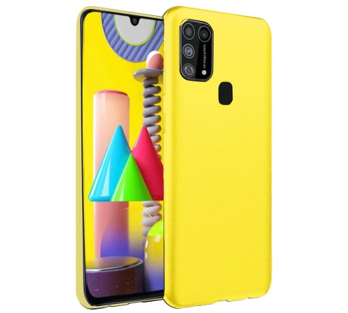 Samsung Galaxy M31 Kılıf Nano içi Kadife Silikon - Sarı Samsung Galaxy M31 Kılıf Nano içi Kadife Silikon - Sarı