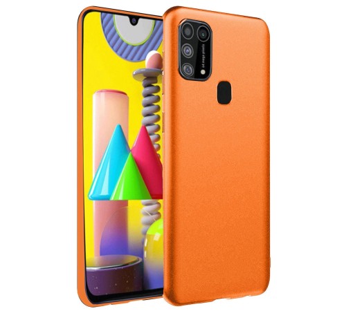 Samsung Galaxy M31 Kılıf Nano içi Kadife Silikon - Koyu Turuncu Samsung Galaxy M31 Kılıf Nano içi Kadife Silikon - Koyu Turuncu