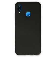 Huawei P20 Lite Kılıf Nano içi Kadife Silikon - Siyah
