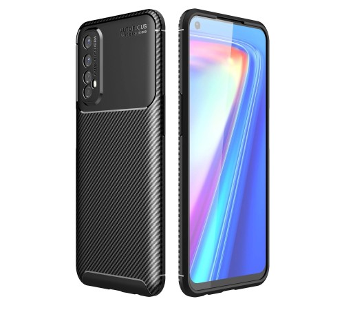 Realme 7 Kılıf Auto Focus Karbon Kapak - Siyah Realme 7 Kılıf Auto Focus Karbon Kapak - Siyah