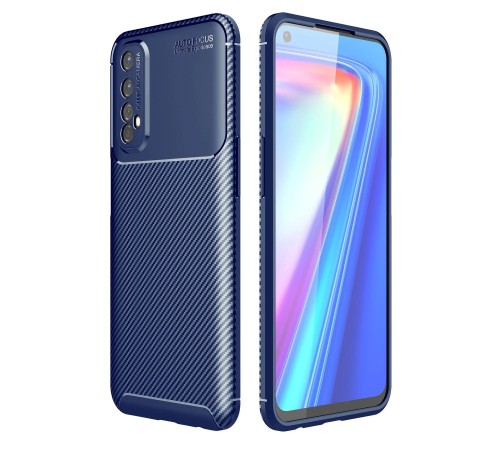 Realme 7 Kılıf Auto Focus Karbon Kapak - Lacivert Realme 7 Kılıf Auto Focus Karbon Kapak - Lacivert