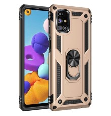 Samsung Galaxy M51 Kılıf Sofya Yüzüklü Silikon Kapak - Gold