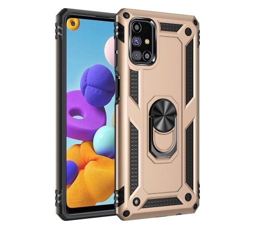 Samsung Galaxy M51 Kılıf Sofya Yüzüklü Silikon Kapak - Gold Samsung Galaxy M51 Kılıf Sofya Yüzüklü Silikon Kapak - Gold