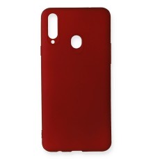 Samsung Galaxy A20S Kılıf First Silikon - Bordo