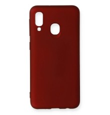 Samsung Galaxy A20E Kılıf First Silikon - Bordo
