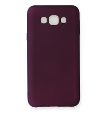 Samsung Galaxy E7 Kılıf First Silikon - Mürdüm