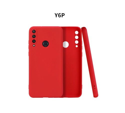 Huawei Y6P Kılıf First Silikon - Kırmızı