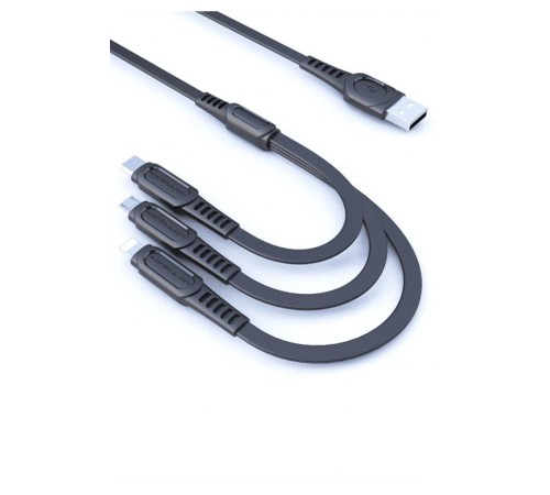 Konfulon DC19 3in1 USB Kablo 1.3M 3A - Siyah Konfulon DC19 3in1 USB Kablo 1.3M 3A - Siyah