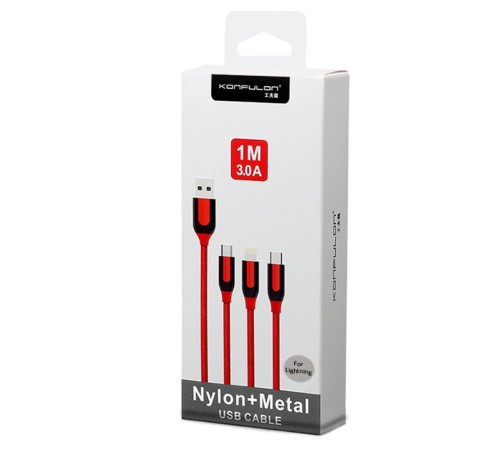 S51 Lightning Kablo iphone Uyumlu 1M 3A - Kırmızı S51 Lightning Kablo iphone Uyumlu 1M 3A - Kırmızı