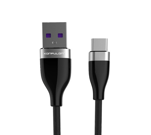 Konfulon S84 Seramik Uçlu Type-C 1M 3.1A - Siyah Konfulon S84 Seramik Uçlu Type-C 1M 3.1A - Siyah