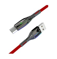 S91 Ledli Micro USB Kablo 1M 2.4A - Kırmızı