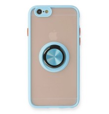 iPhone 6 Kılıf Montreal Yüzüklü Silikon Kapak - Buz Mavi