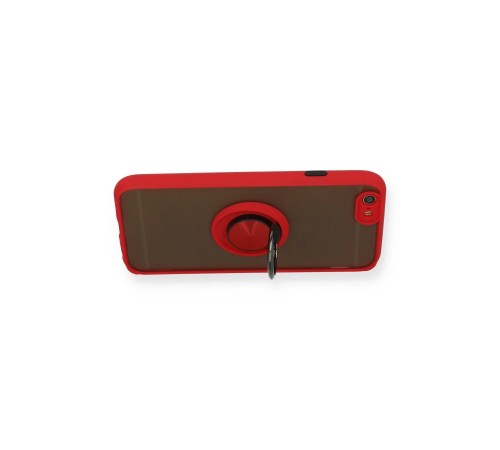 iPhone 6 Kılıf Montreal Yüzüklü Silikon Kapak - Kırmızı