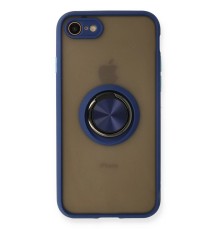 iPhone 7 Kılıf Montreal Yüzüklü Silikon Kapak - Lacivert