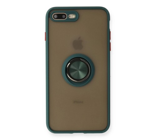 iPhone 7 Plus Kılıf Montreal Yüzüklü Silikon Kapak - Yeşil iPhone 7 Plus Kılıf Montreal Yüzüklü Silikon Kapak - Yeşil