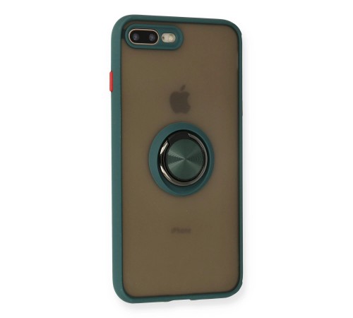 iPhone 7 Plus Kılıf Montreal Yüzüklü Silikon Kapak - Yeşil iPhone 7 Plus Kılıf Montreal Yüzüklü Silikon Kapak - Yeşil